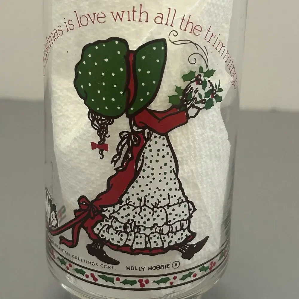 Vintage Holly Hobbie Coca-Cola Glasses Lot of 3 Christmas Tumblers READ